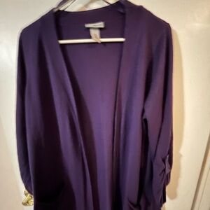 Catherine’s 0X 14/16 Purple Open Front Cardigan